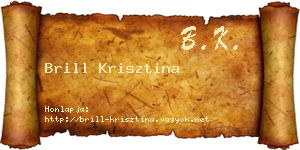 Brill Krisztina névjegykártya